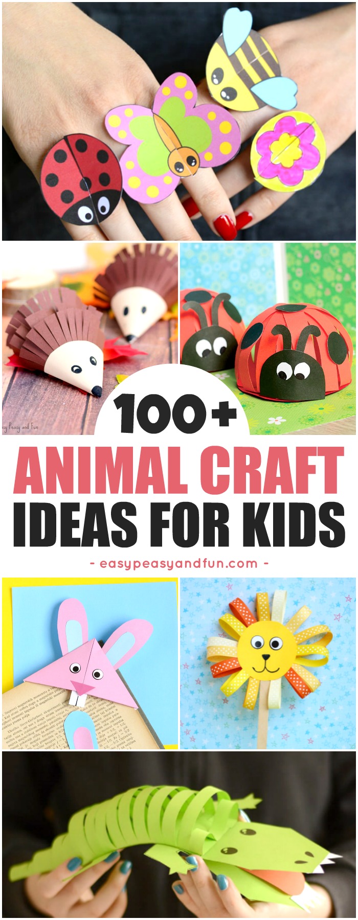 Super Fun Animal Crafts for Kids. Fun crafting ideas from bugs, zoo animals, farm animals, ocean animals and more. Perfect art and crafts for home or classroom #craftsforkids #preschool #kindergarten