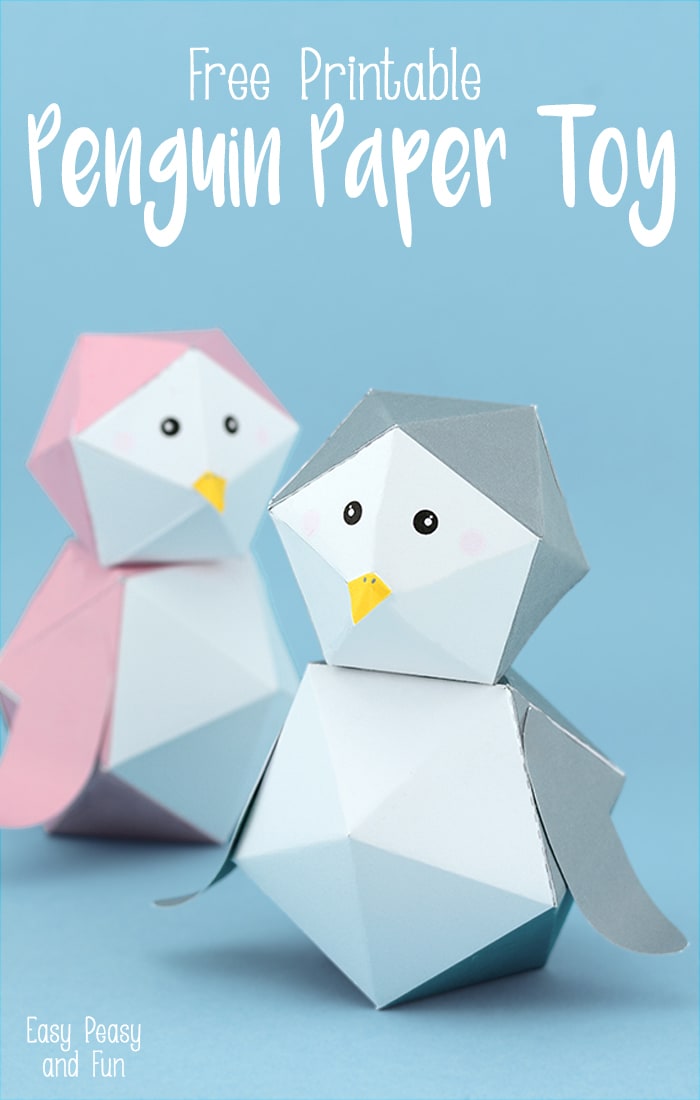 3D Free Printable Penguin Paper Toy