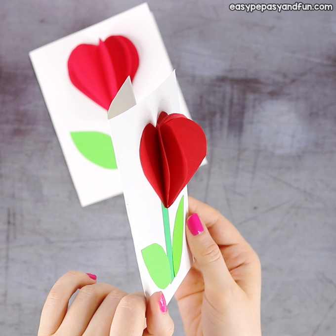 3D Heart Flower Craft for Kids