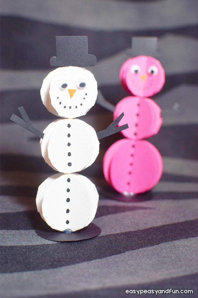 3D Paper Snowman Craft for Kids