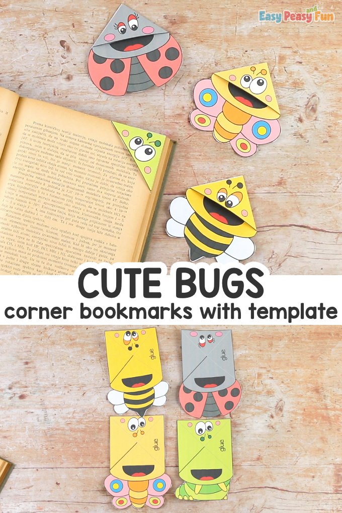 Bugs Corner Bookmarks with Template Craft for Kids