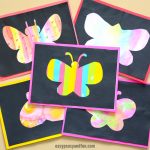 Butterfly silhouette art idea for kids.