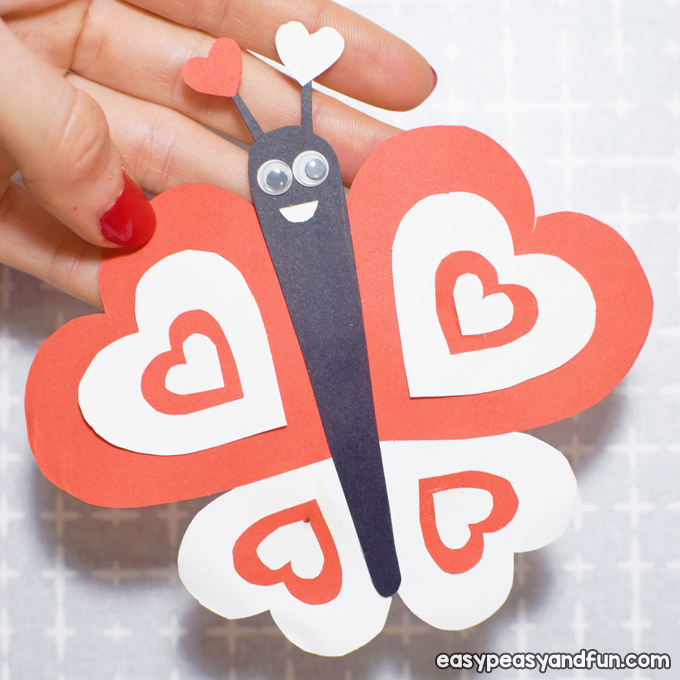 Butterfly Valentines Day Paper Craft for Kids to Make