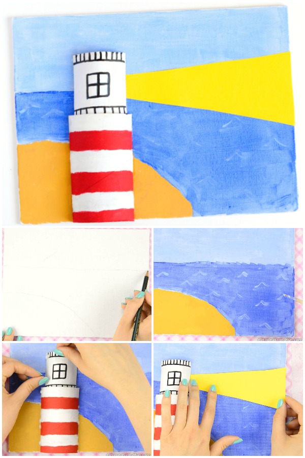 Canvas Lighthouse Art for Kids 