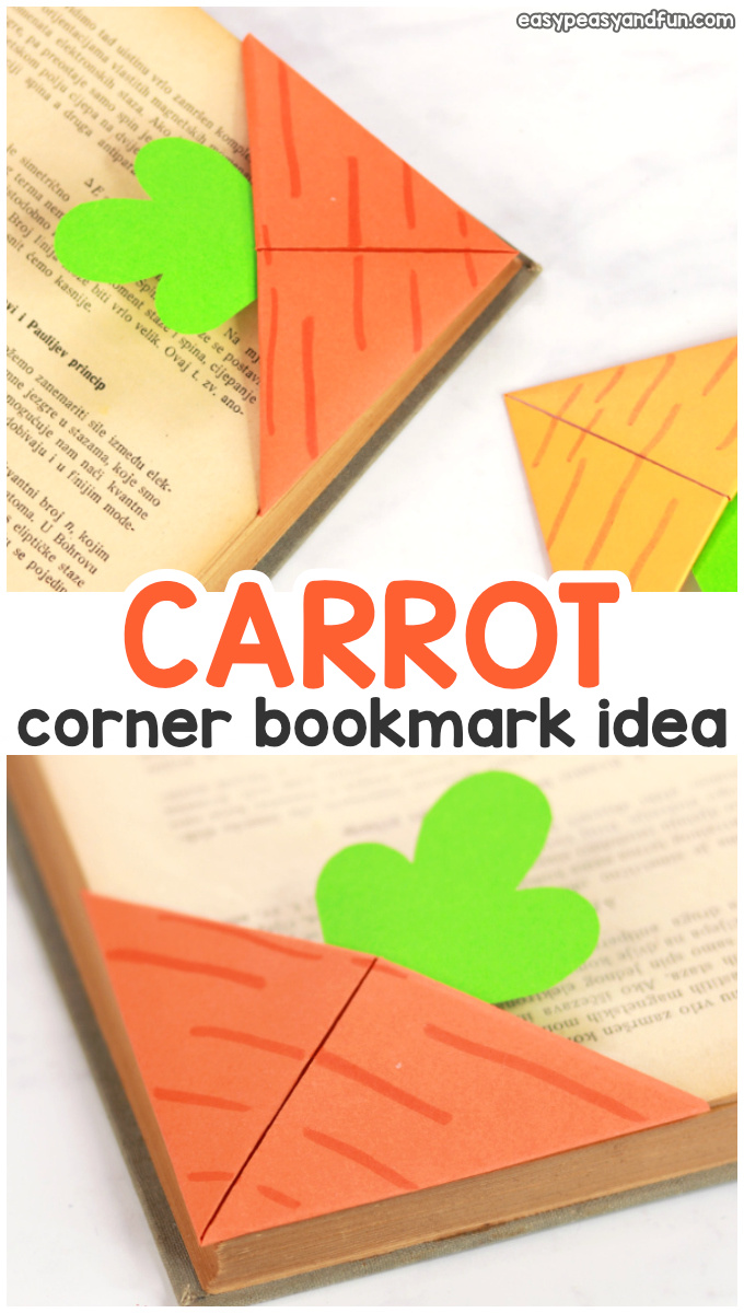 Carrot Corner Bookmark Idea for Kids