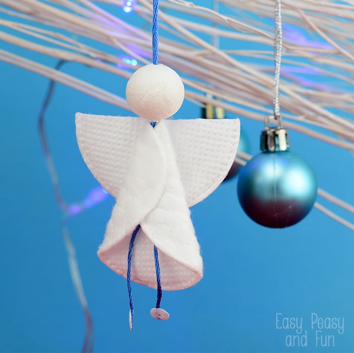 Cotton Rounds Angel Ornament - such an adorable Christmas craft for kids