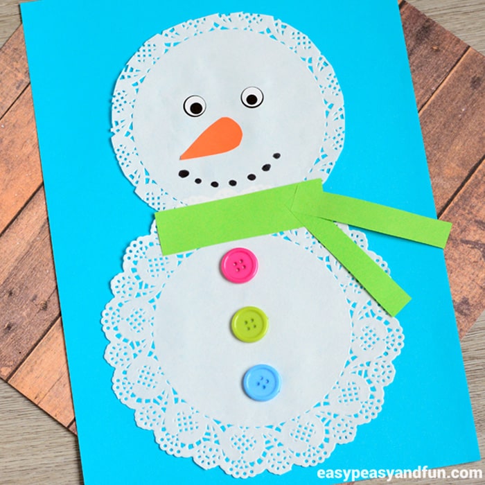 Cute Doily Snowman Craft