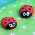Cute Painted Ladybug Rocks - Simple Rock Crafts for Kids