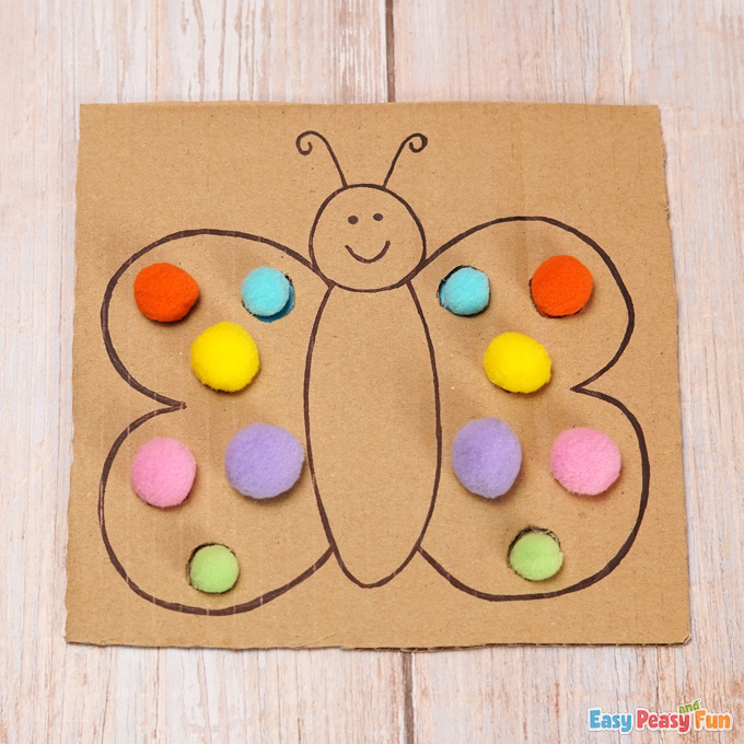 DIY Cardboard Butterfly Color Match Activity