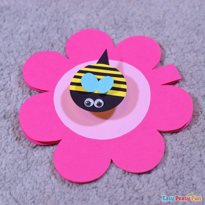 DIY Flower Bee Card Craft
