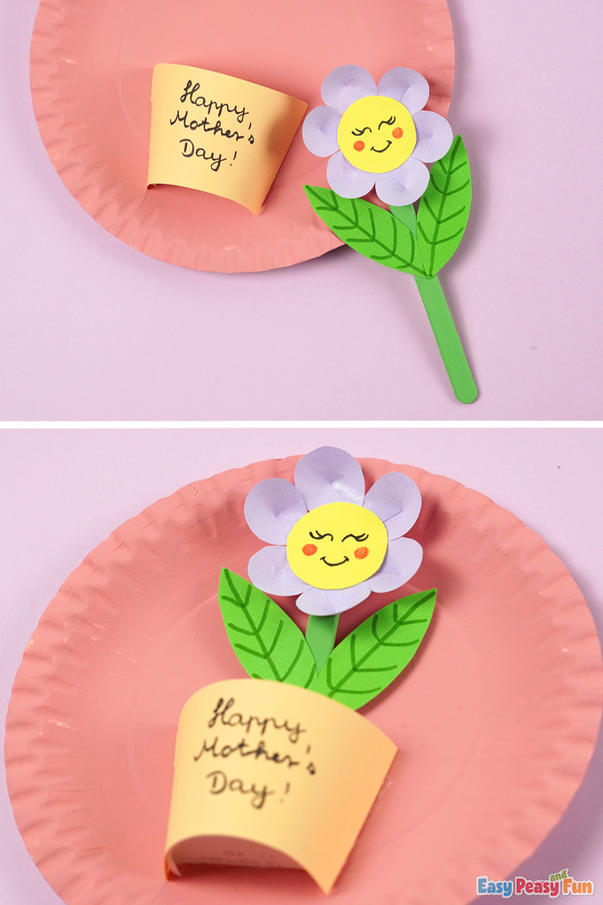 DIY Flower in a Pot Mothers Day Paper Plate Craft