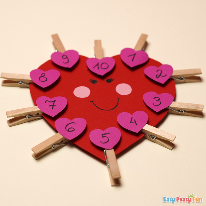 DIY V-Day Heart Number Matching Activity