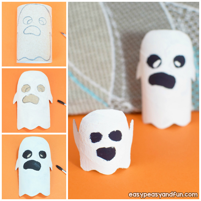 Ghost Toilet Paper Roll Halloween Craft Idea