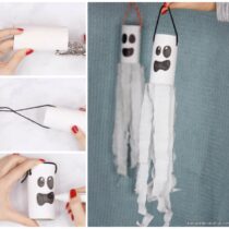 Ghost Windsock Toilet Paper Roll Craft