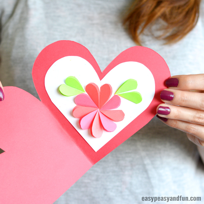 Heart Flowers Mothers Day Card Idea for Kids