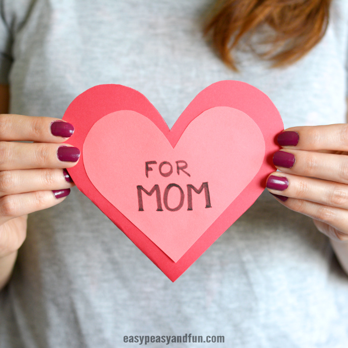Heart Flowers Mothers Day Card Idea