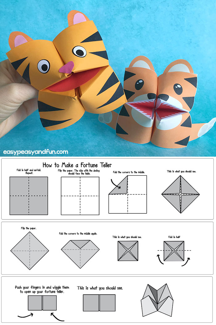 How to Make a Fortune Teller Puppet - Simple Cootie Catcher Tutorial With Printable Diagram
