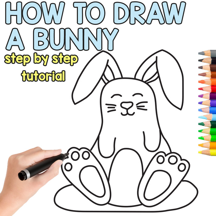 Learn how to draw a cute bunny (directed drawing)