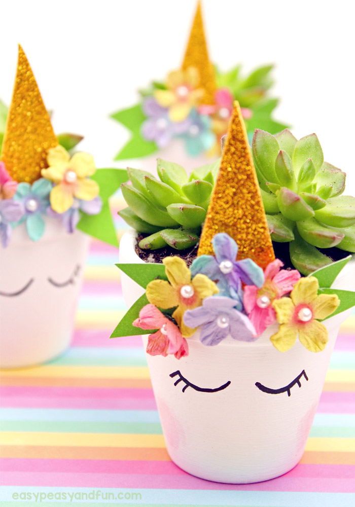 Magical Unicorn Flower Pop Planters - Perfect for Succulents #unicorn #mothersday