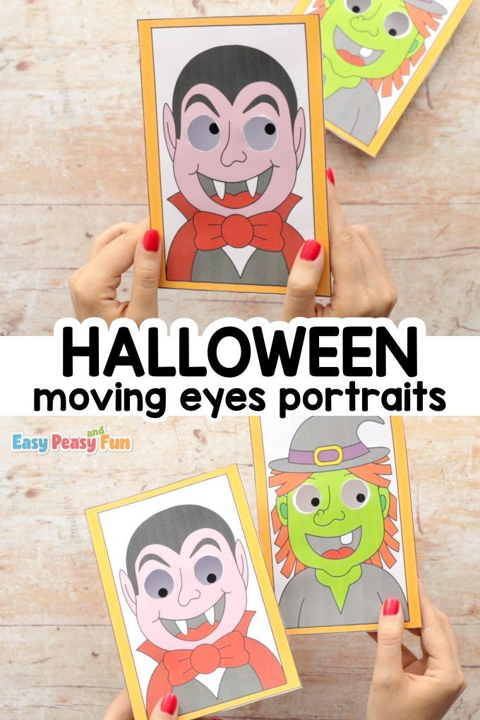Moving Eyes Portraits Halloween Craft for Kids