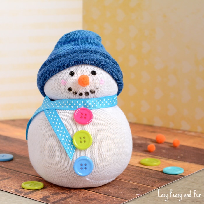 No-Sew Sock Snowman Craft