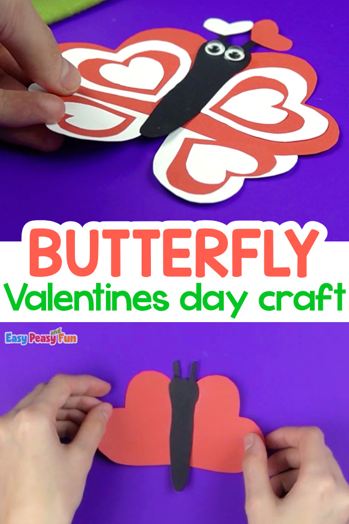 Paper Butterfly Valentines Day Craft for Kids