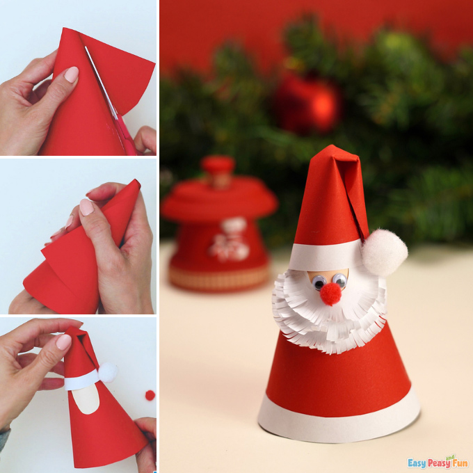 Paper Cone Santa Claus Idea