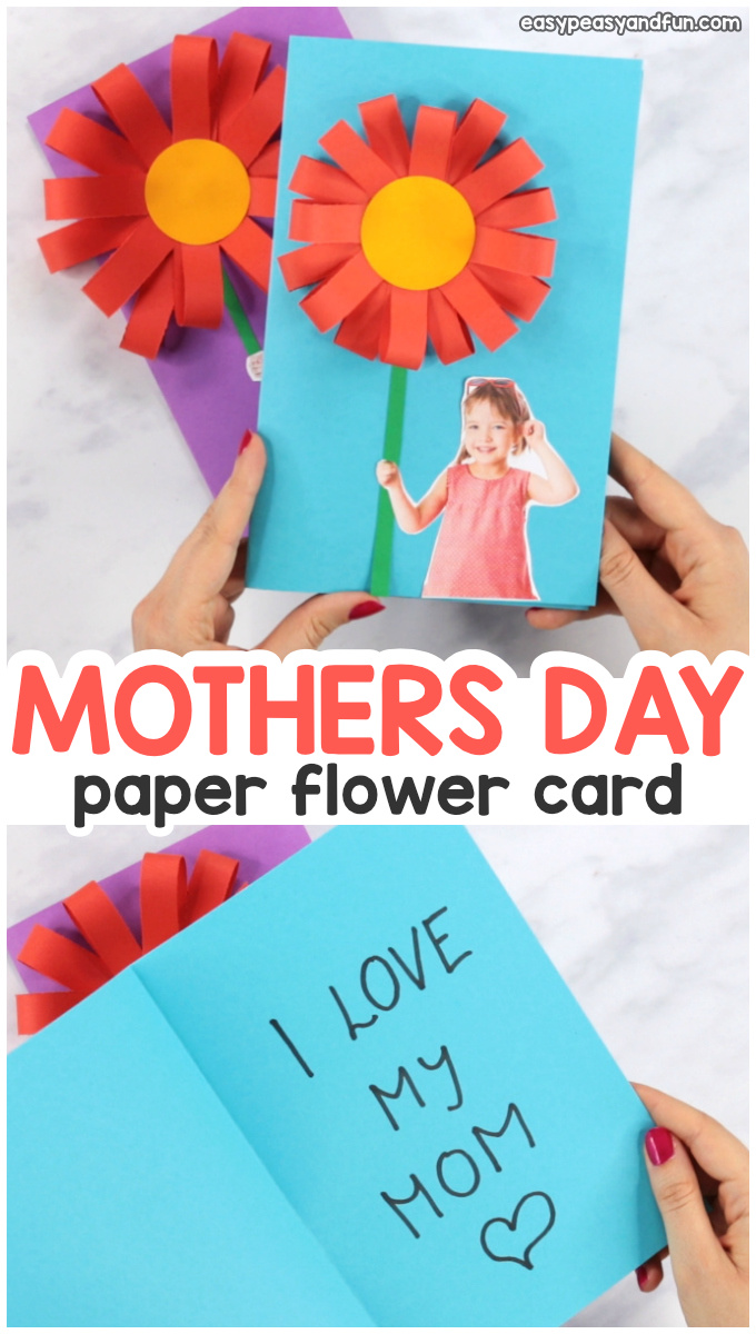 Paper Flower Mothers day Card Idea for Kids