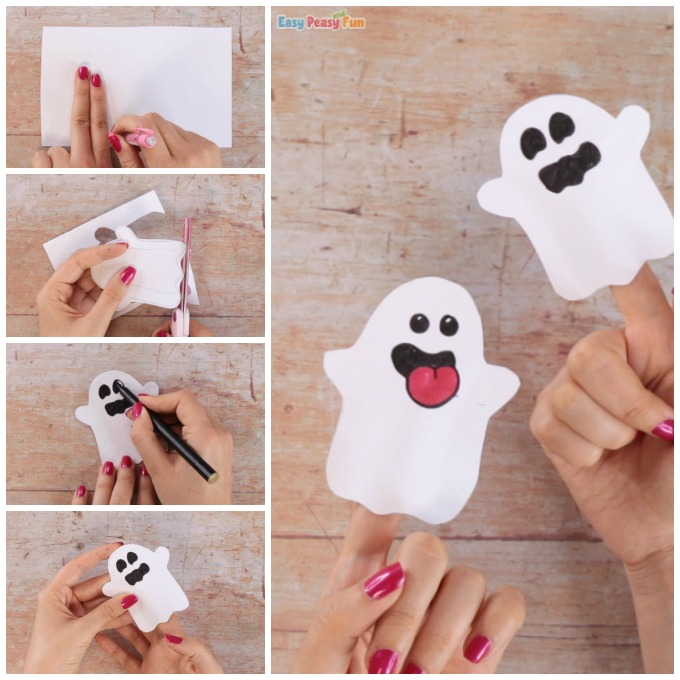 Paper Ghost Finger Puppet Craft
