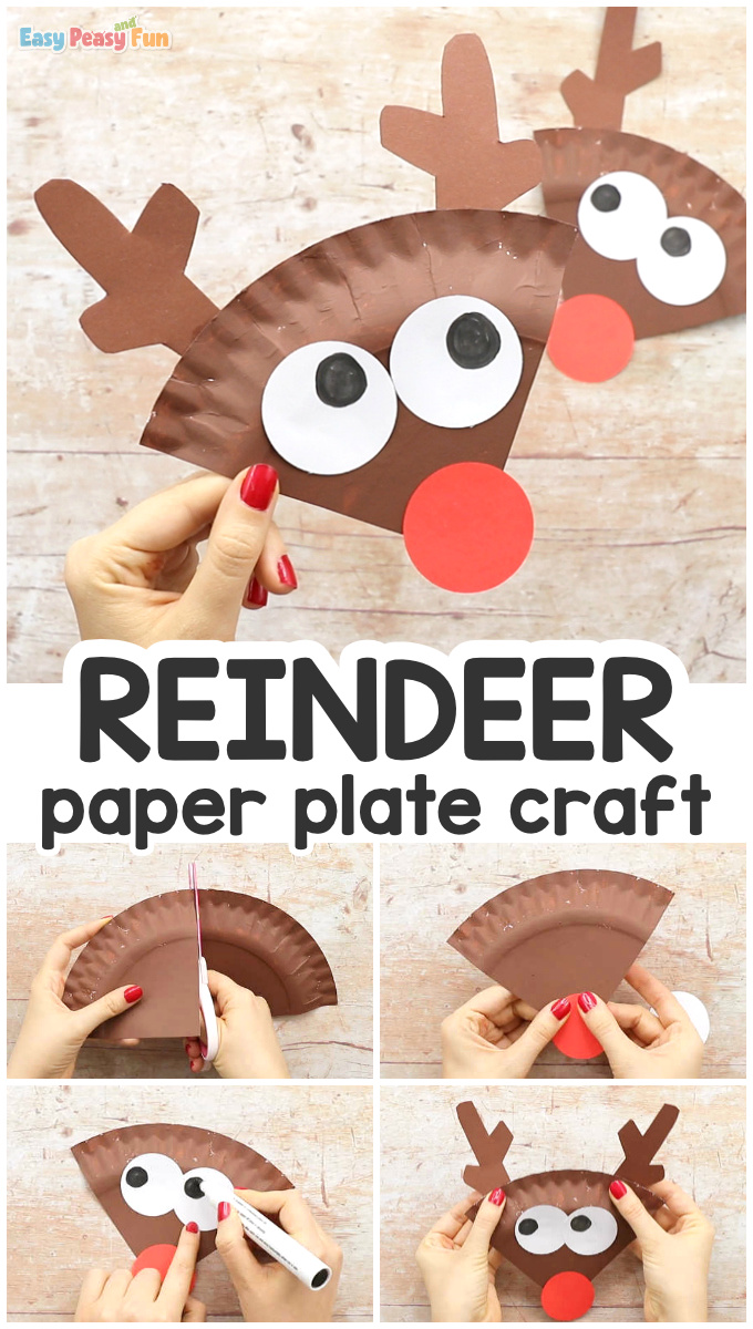 Paper Plate Reindeer Craft Idea for Kids