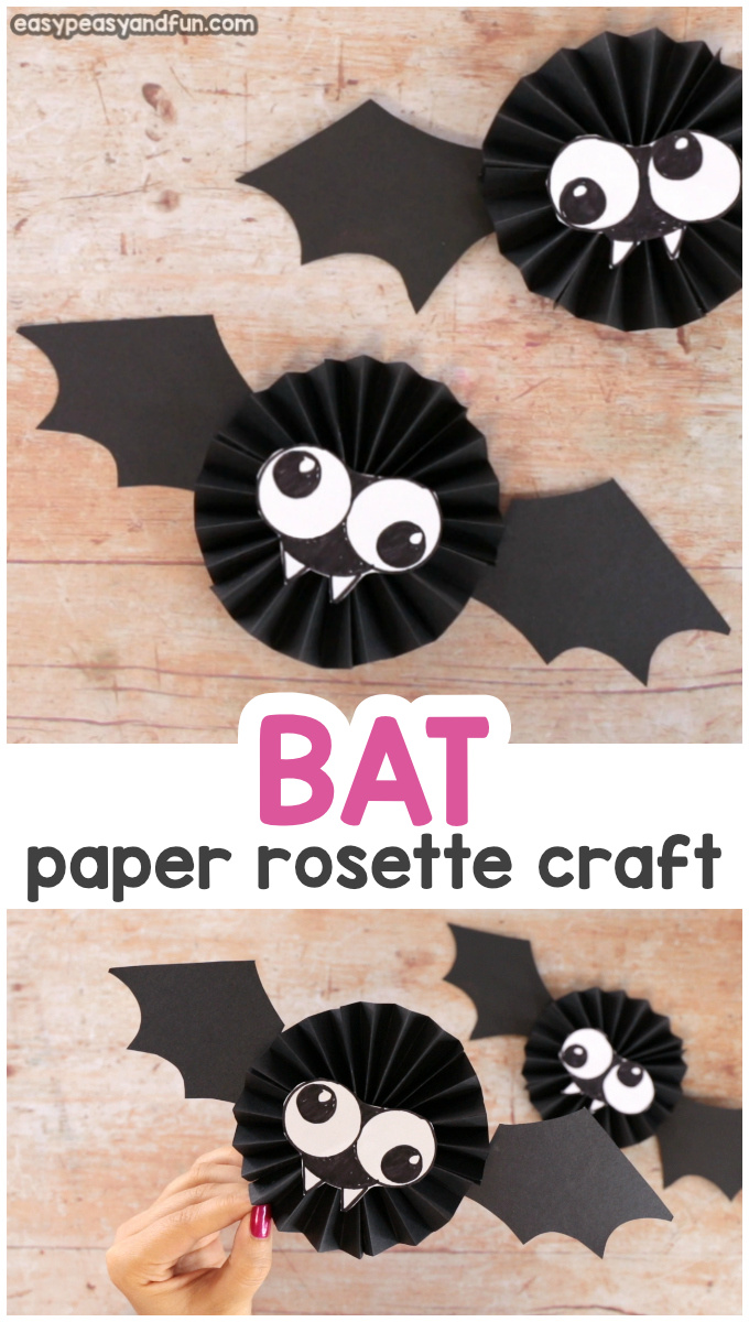 Paper Rosette Bat Craft for Kids