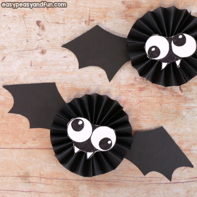 Paper Rosette Bat Craft Idea for Kids