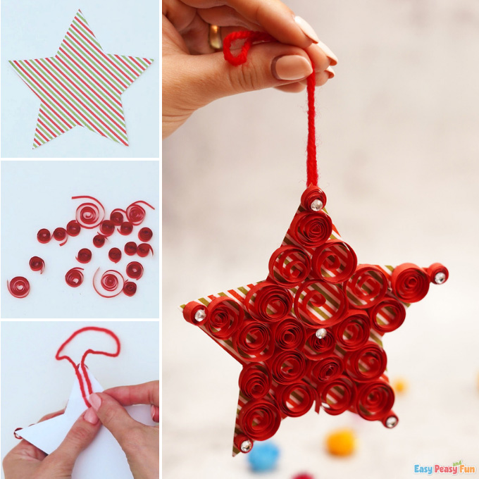 Paper Star Christmas Ornament Idea