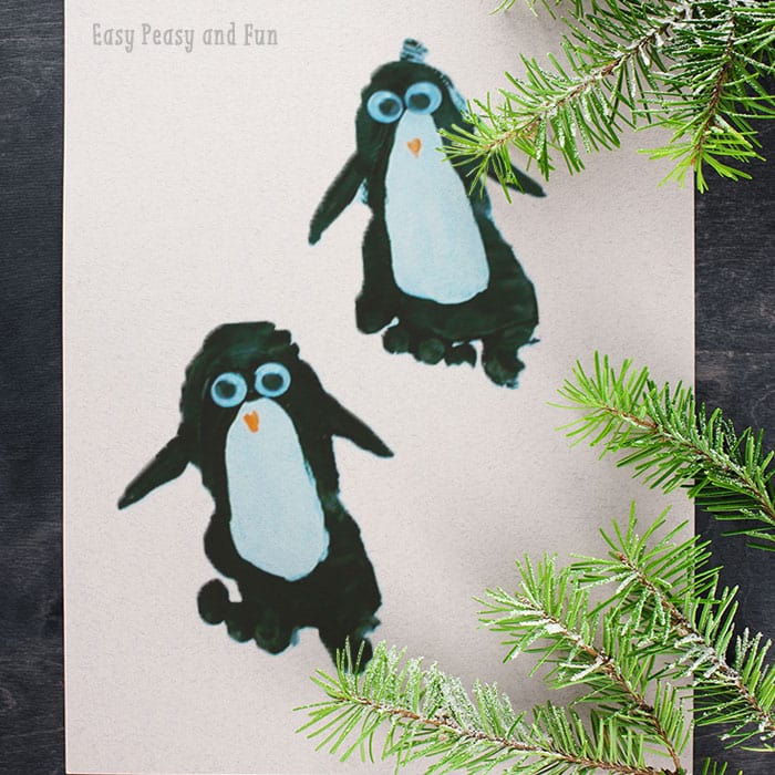 Penguin Footprint Craft to Make With Your Kids
