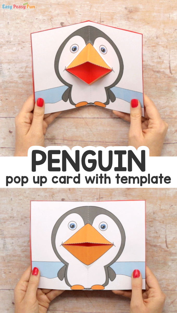 Penguin Pop Up Card Template Printable for Kids