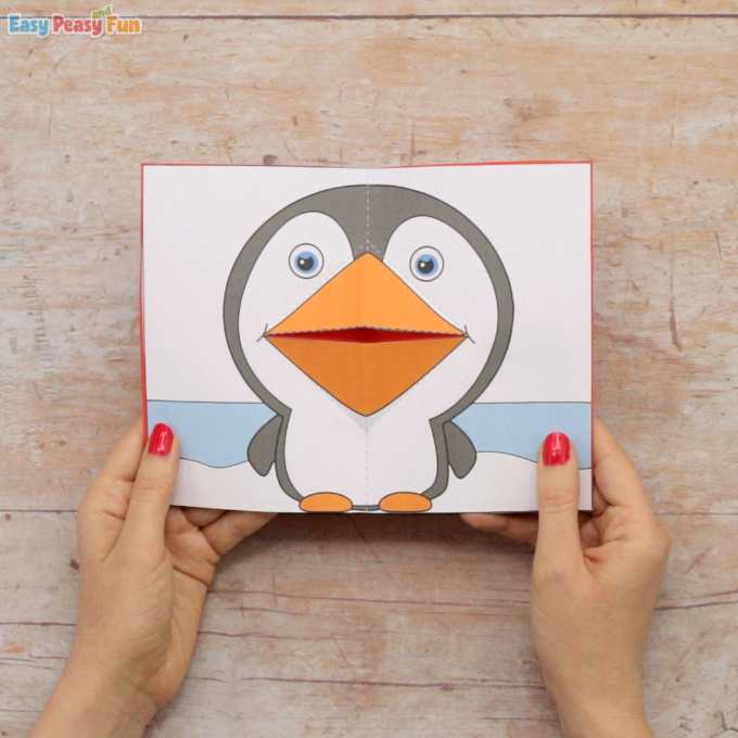 Penguin Pop Up Card Template