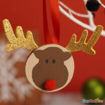 Reindeer Wooden Slice Ornaments