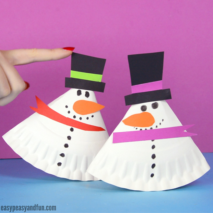 Rocking Paper Plate Snowman Craft