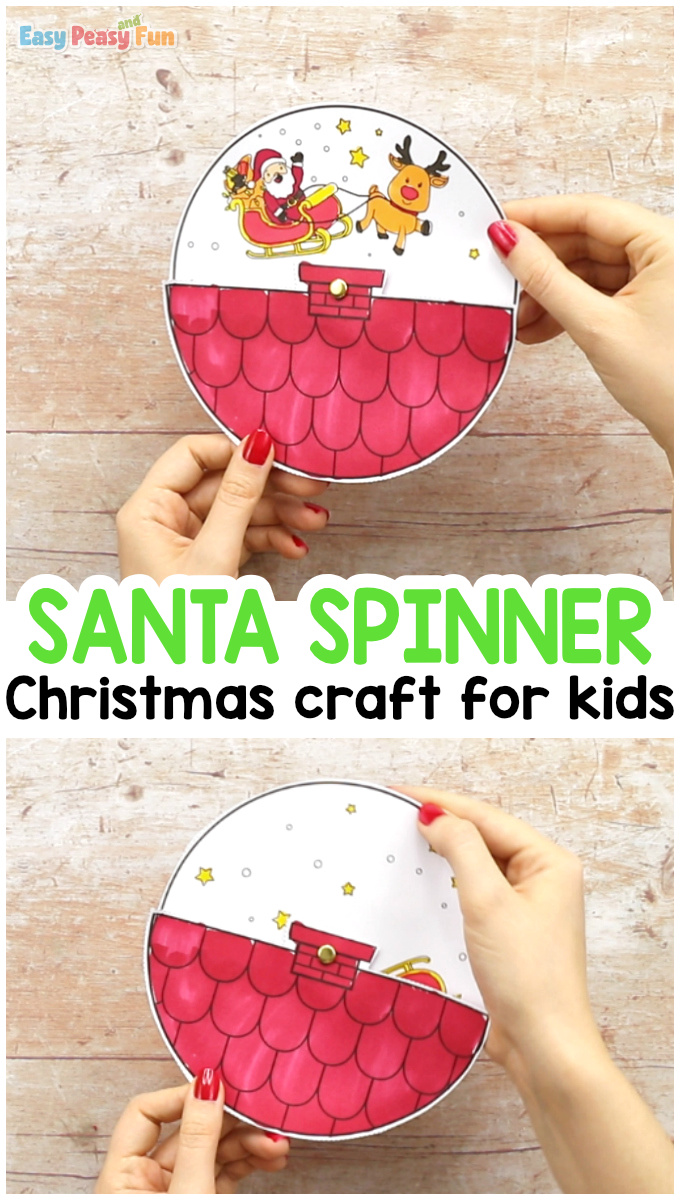 Santa Spinner Christmas Craft for Kids