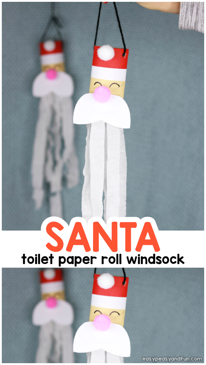 Santa Windsock Toilet Paper Roll Craft Idea for Kids