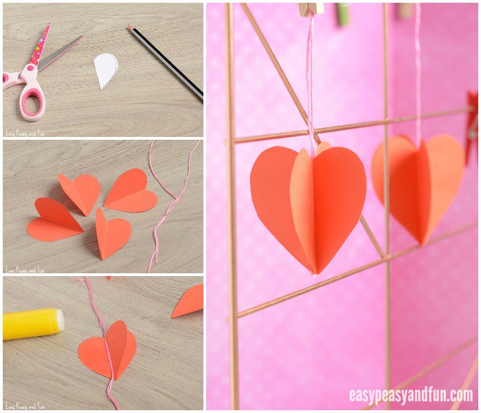 Simple 3D Paper Heart Craft