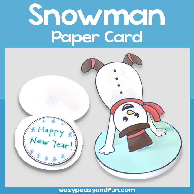 Snowman Paper Card Craft Template