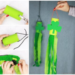 St. Patrick's Day Windsock Toilet Paper Roll Craft for Kids