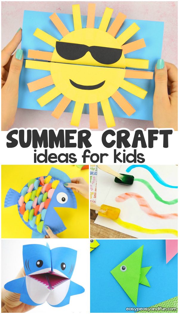 Summer crafts for kids. Lots of fun summer art and craft ideas for kids - from toddlers and preschoolers to kids in kindergarten and even older kids. Step by step tutorials for fun ideas, from paper toys, easy crafts, origami...