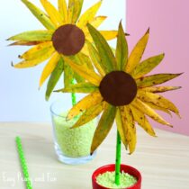 Leaf Sunflower Craft – Fall Crafts for Kids