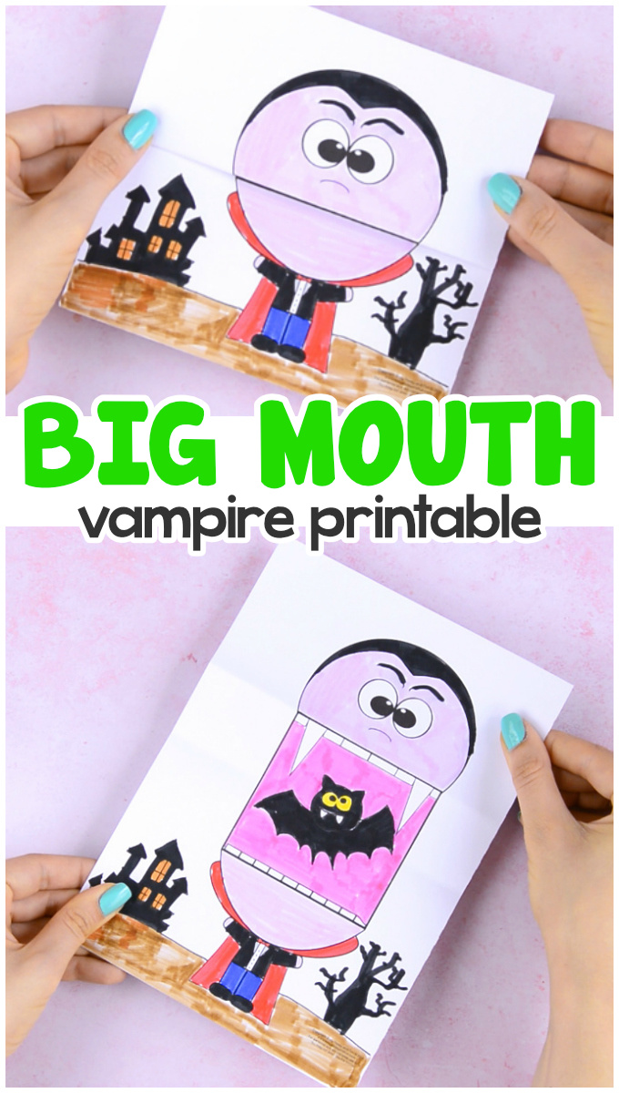 Surprise Big Mouth Vampire Printable Template Paper Craft for Kids