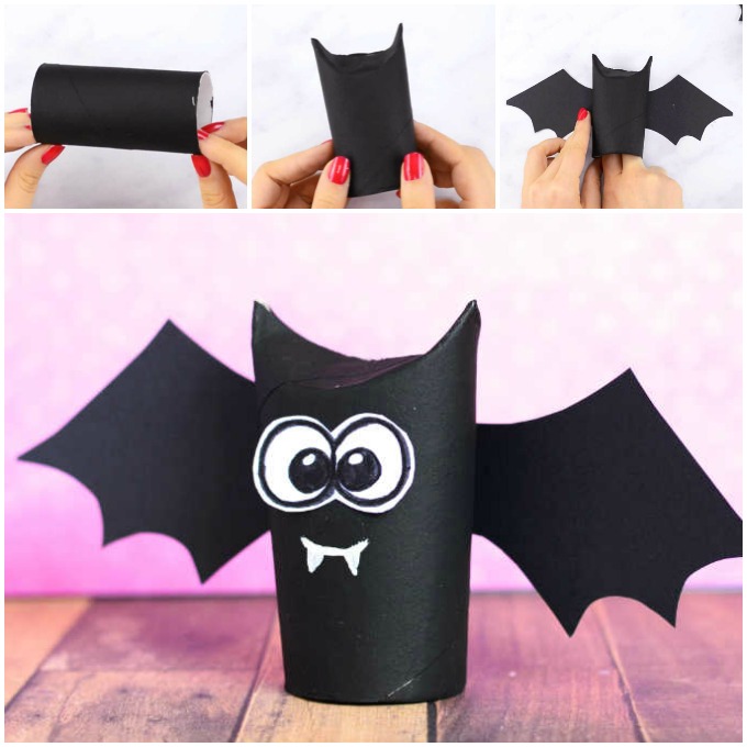 Toilet Paper Roll Bat Craft Idea for Kids