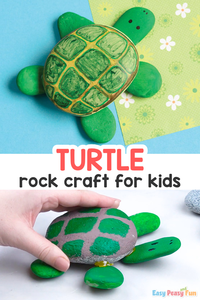 Turtle Rock Craft for Kids - Rock Art Idea for Kids