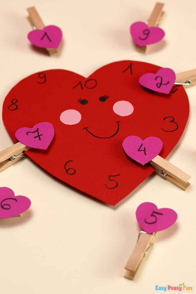 V-Day Heart Number Matching Activity