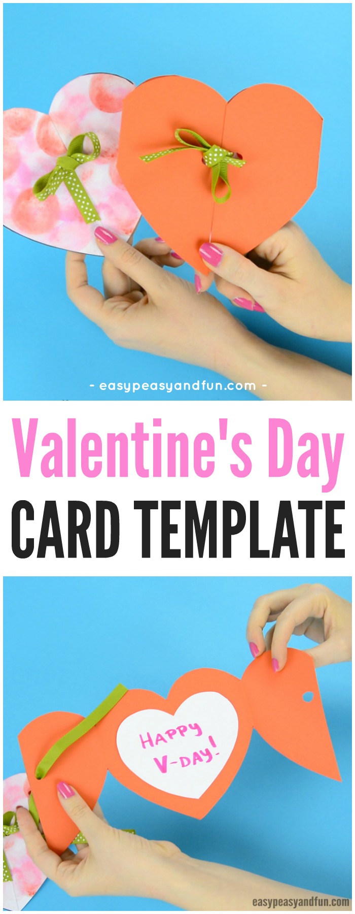 Valentine's Day Heart Card Craft with Template #craftsforkids #Valentinesdaycraftsforkids #heartcraftsforkids
